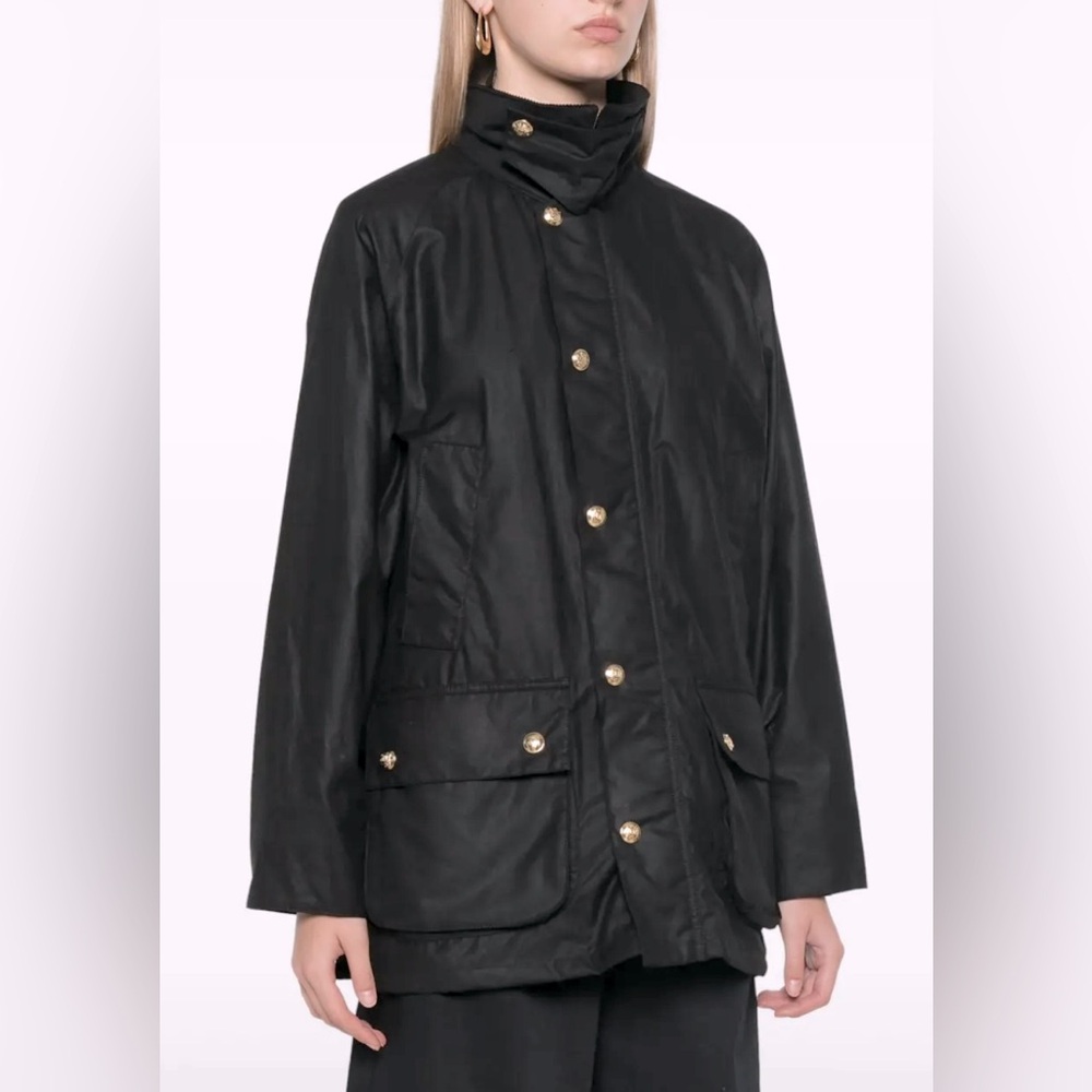 Nili Lotan Kedem Waxed Cotton Parka in Black Size L BNWT